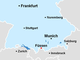 Southern Germany map