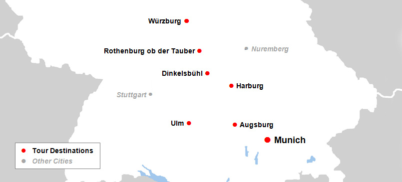 Rothenburg 3-day tour map